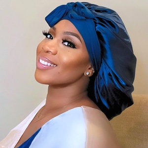 Charmeuse Satin Hair Bonnets, Satin Bonnet, Silk Blend Bonnet for Sleep, Adjustable Satin Bonnet, Satin-Lined Bonnet, Cute Hair Bonnet