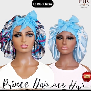 Satin-Lined Stretch Tie Bonnet for All Hair Types. Perfect gift.