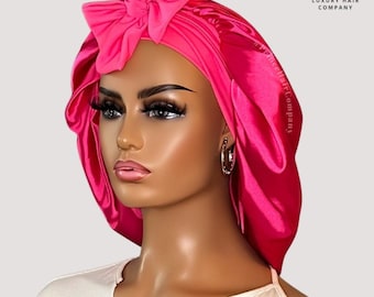 Luxurious Satin Lined Satin Hair Bonnet with Long Stretch Ties