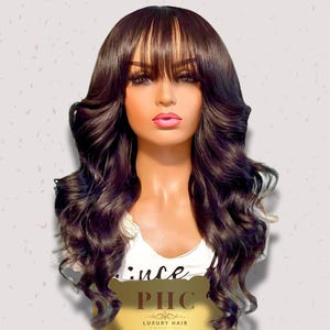 Brazilian Human Hair Custom Wig with 4x4 HD Lace Bang Closure