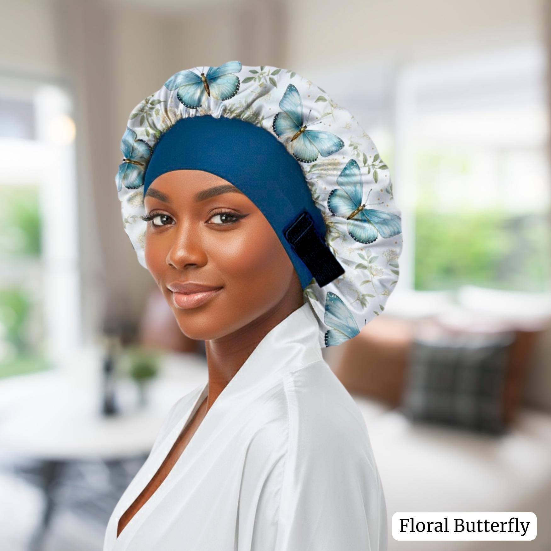 Double Layer Satin Bonnet for Sleeping Non-Slip Sleep Cap for Curly Natural Hair YANIBEST Silk Bonnet for Sleeping - Double Layer Satin Sleep  main image 3