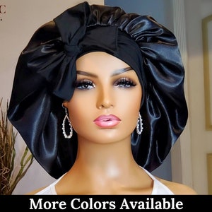 Satin Hair Bonnet with Stretch Ties - Perfect for ALL Hair Types