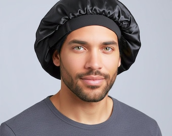 Premium Non Slip Satin Hair Bonnet for Men Women Curly Hair  display picture 3