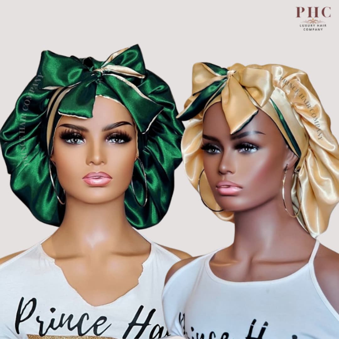 All Satin Reversible Tie Bonnet |  Satin-Lined Satin Ties | Multiple Colors Available