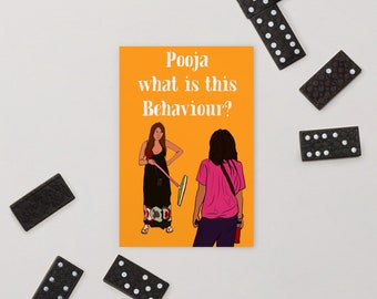 Pooja What Is this Behaviour Funny Postcard Indian Tv Clip Postcard Gimmick Friend Postcard