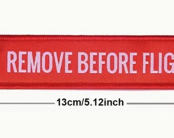 Safety Pin / Remove Before Flight Keychain | Red / White