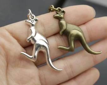 Metal Kangaroo Keychain - Bronze or Silver Color