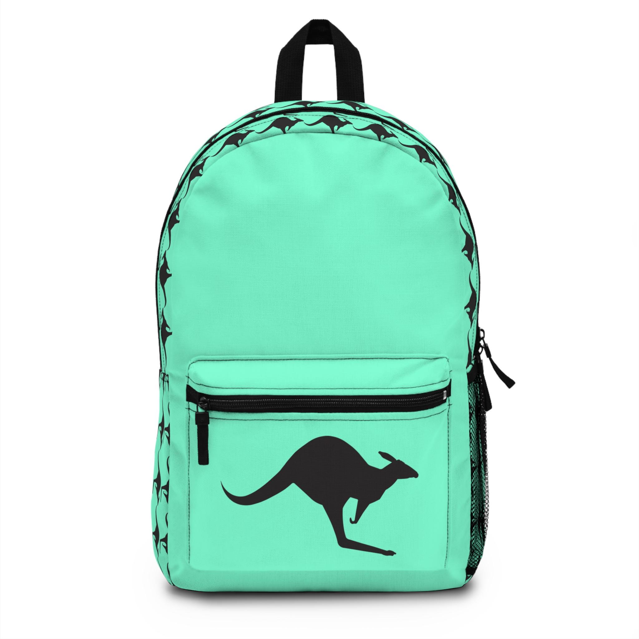 Kangaroo Silhouette Backpack: Lightweight Polyester Travel Bag