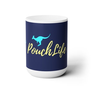 PouchLife Kangaroo Logo Ceramic Mug 15oz