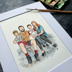 Personalised family illustration, handpainted pet drawing, our family painting, couple gift, home gift, xmas gift, birthday gift for her/him