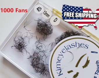 4D 5D 6D 7D 1000 Premade Mega Volume loose Fans C and D Curl 0.07 by Kimeyelashes eyelash extensions crafted Russian volume fan lash promade