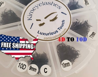 1000 Fans Premade Volume loose Fans C, D Curl 0.07 Mixed Lengths by Kimeyelashes eyelash extensions Promade volume fan 4D 5D 6D 7D 8D 9D 10D