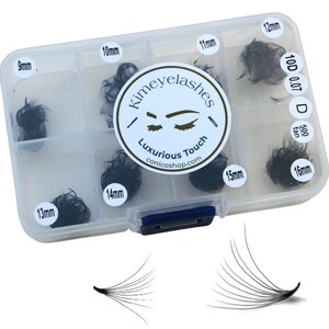 10D Premade fans Wispy lashes 500 Fans 0.07 Mixed Lengths Volume loose Fan C D Curl Handmade Fan eyelash extensions Kimeyelashes promade fan