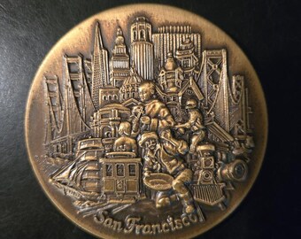 San Fransisco Commerative Coin Papweight  Vintage Rare