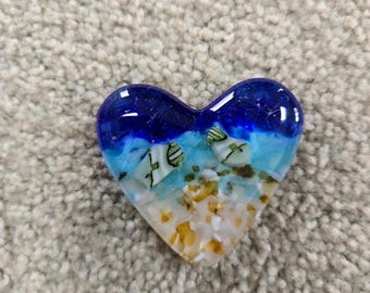 Artist Handmade Glass Pocket Heart
