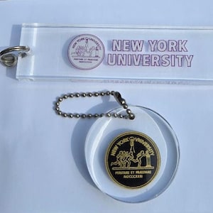 New York University, NYU lucite embedment key tag set