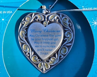 Vintage Christmas Ornament Pewter Made in USA