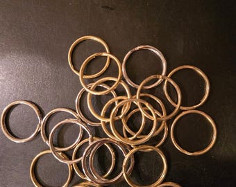 Split Ring 1" Diameter for crafts, key tags,key chains Quality Made in USA. Color Gold Plate. 25 Pieces per Bag