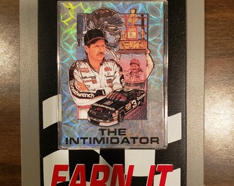 Dale Earnhardt NASCAR trading car on a plaque