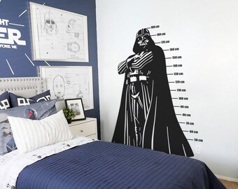 Darth Vader - Cartoon Star Wars - Darth Vader Decal - Movie Starwars Vinyl - Wall Sticker Kids Room Playroom