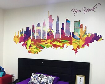 New York Wall Decal, NY Decal, Room Decoration, Urban Decoration, Wall Decal, Urban Room Decoration