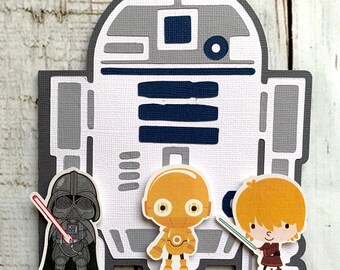Star Wars Invitation, 3D invitation, r2d2, Star Wars Birthday Invitation Card, Star Wars Birthday Party Invitations, handmade