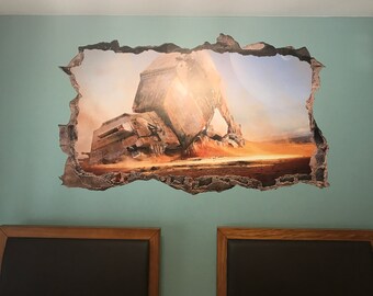StarWars Decal, AT-AT FALL, Star Wars Art Decor, StarWars Kid's Room Designs, Storm Trooper, vinyl, Kid's Room Designs,