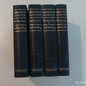 Abraham Lincoln The War Years Volumes 1-4 book set by Carl Sandburg 1939