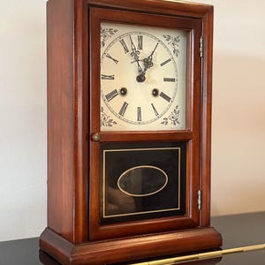 Vintage New England Clock co. Franz Hermle  Mechanical Mantle Clock Chiming Mantle Clock Working Order