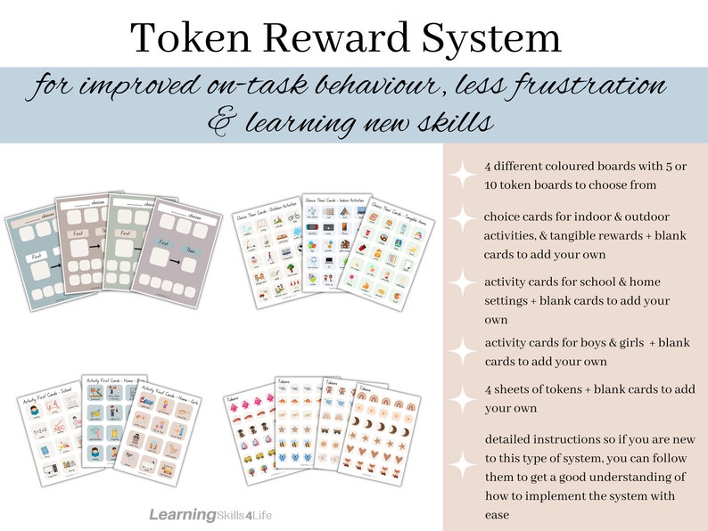 Token Reward System Children & Teens With ASD, ADHD, Challenging or