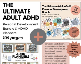 The Ultimate Adult ADHD eBook Bundle & Adhd Planners, Adult ADHD eBooks, adhd Printable Resources, ADHD Adult Planner - Single-User License