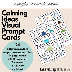 Cartes d'invites visuelles calmantes pour le TDAH, les TSA et l'anxiété - Ressources sur le TDAH, imprimables adhd pour les enfants, visuels pour le TDAH - Licence mono-utilisateur