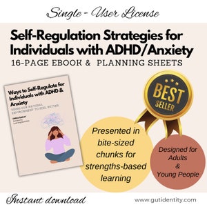 Self-Regulation Strategies for Adults and Teens with ADHD/Anxiety, ADHD eBook resource, ADHD Guide for Adults & Teens, Single Use License