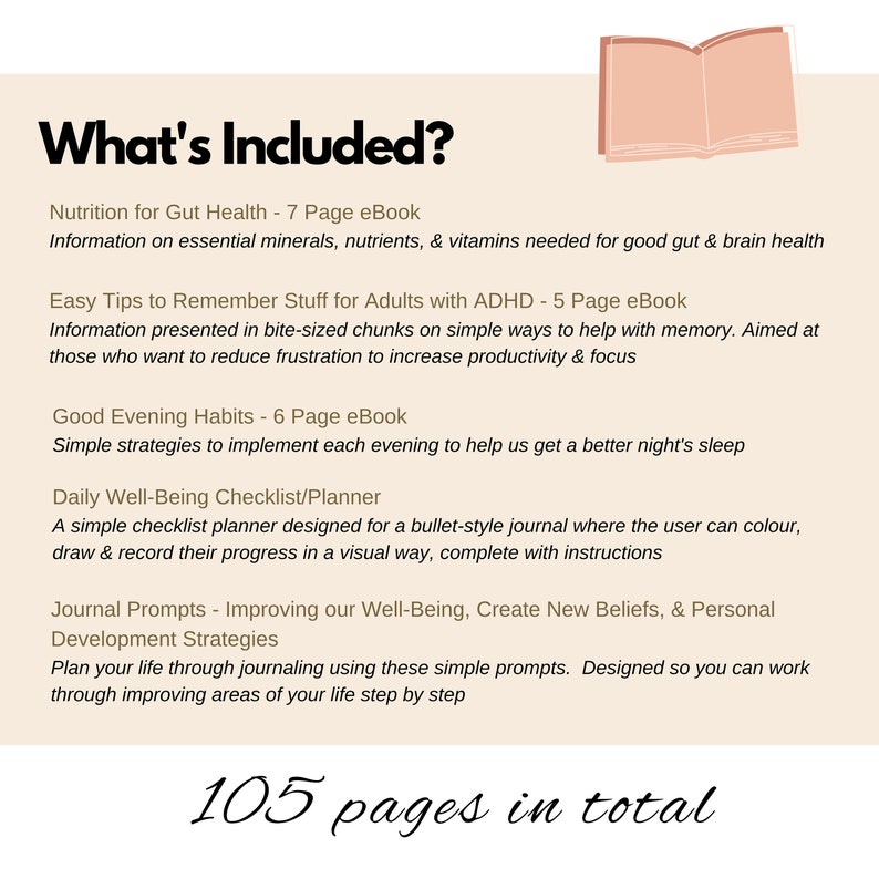 The Ultimate Adult ADHD Personal Development Bundle.  Printable short motivational ebooks and resources for adults with ADHD and anxiety. Single user license.