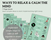 Ways to Relax and Calm our Mind- 7-Page eBook - Personal Development - Journal Prompt -Self-Care Skills - Self-Help - Life-Skills