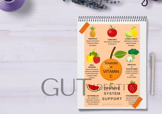 Sources of Vitamin C Poster 8,5 x 11 Digitaler Download PDF PNG