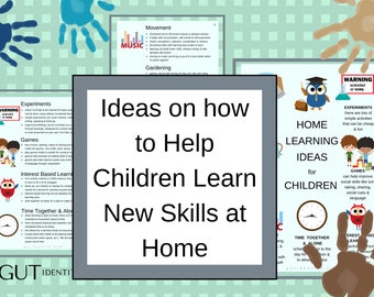 Home Learning Ideas for Children -3 Page eBook -Parenting -Teaching and Learning -Life-Skills -Home School-Educational Resource-Printable