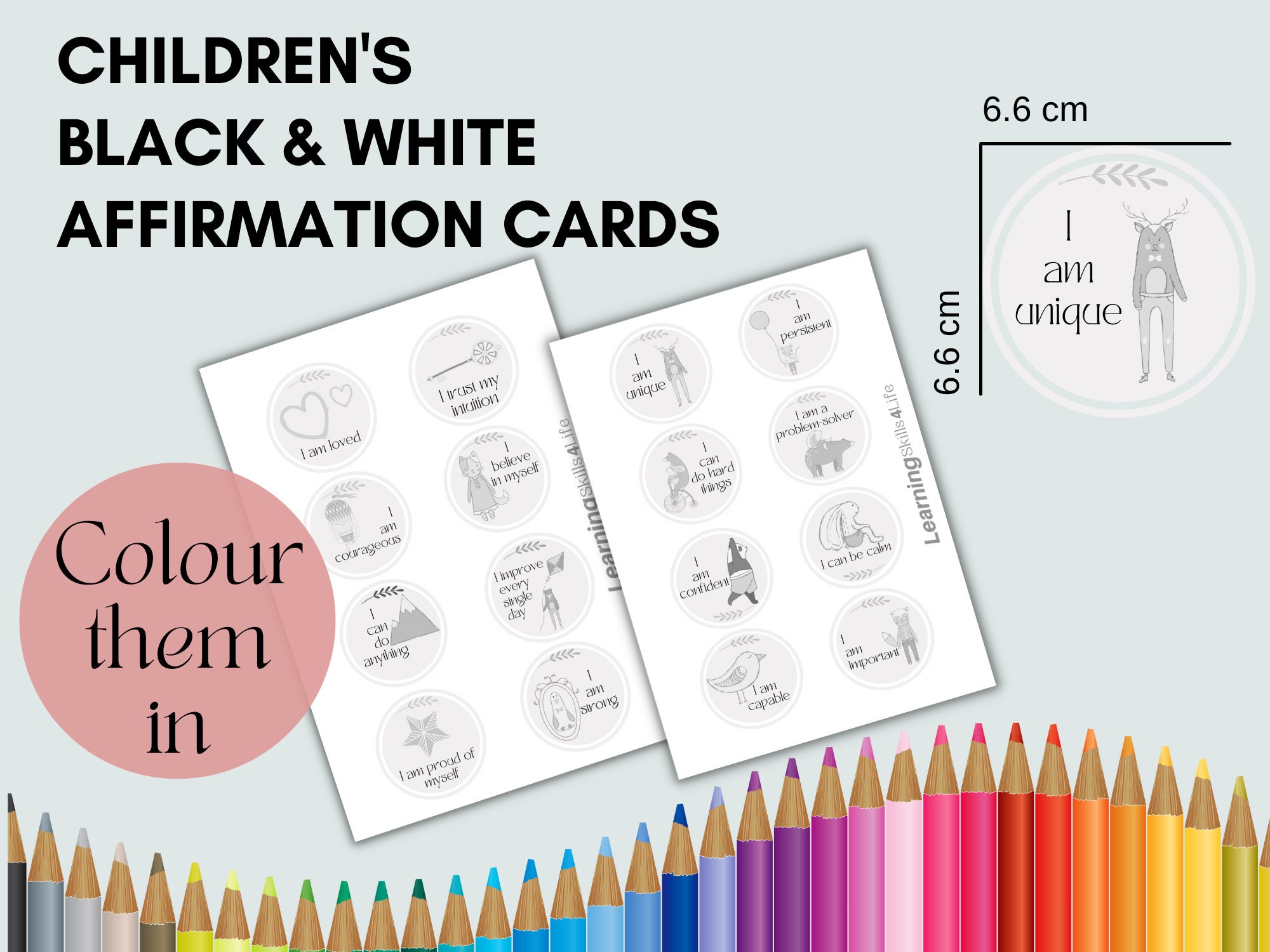 Affirmation Cards for Children - 16 Printable Cards - Positive Cards ...