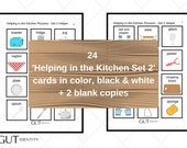 Kitchen Helper Set 2 Pictures  Digital Download PDF- Colour, B & W and blank-Visual Prompts/Aids-Communication -Learn to Help in the Kitchen