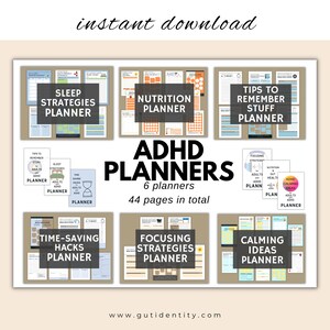 The Ultimate Adult ADHD Personal Development Bundle.  Printable planning sheets and resources for adults with ADHD and anxiety.    Multiple user license suitable for adults and teens with ADHD.