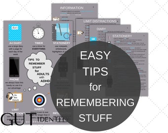 ADHD 5-Page eBook-Tips to Remember Stuff for Adults with ADHD -Educational Resources for ADHD, Life-Skills for Adults with Adhd