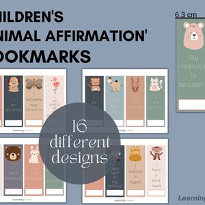 Lesezeichen mit Tieraffirmation für Kinder - Ermöglichen Sie positives Verhalten bei Kindern - Lehr- und Lernmittel