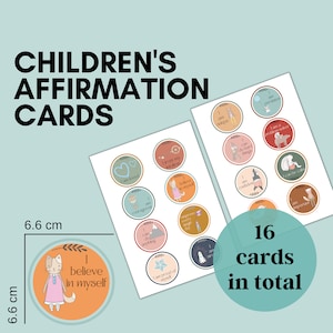 Affirmationskarten für Kinder - 16 druckbare Karten - positive Karten für Kinder für Zuhause oder für die Schule - pädagogisch wertvolles Lehrmittel