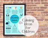 Calming Ideas Poster-Digital Download PDF PNG JPG - Sensory - Anxiety Relief - Self-Regulation - Home - School - Teaching & Learning