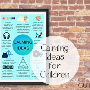 Calming Ideas Poster-Digital Download PDF PNG JPG - Sensory - Anxiety Relief - Self-Regulation - Home - School - Teaching & Learning