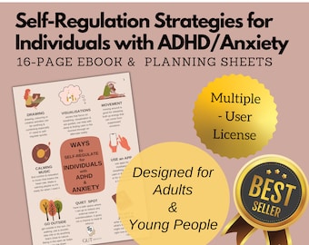 Self-Regulation Strategies for Adults and Teens with ADHD/Anxiety, ADHD eBook resource, ADHD Guide for Adults & Teens, Multiple User License