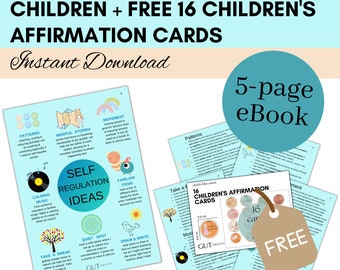 Self-Regulation Ideas for Children eBook for School & Home Settings - Help Children with Anxiety + 16 FREE Children's Affirmation Cards