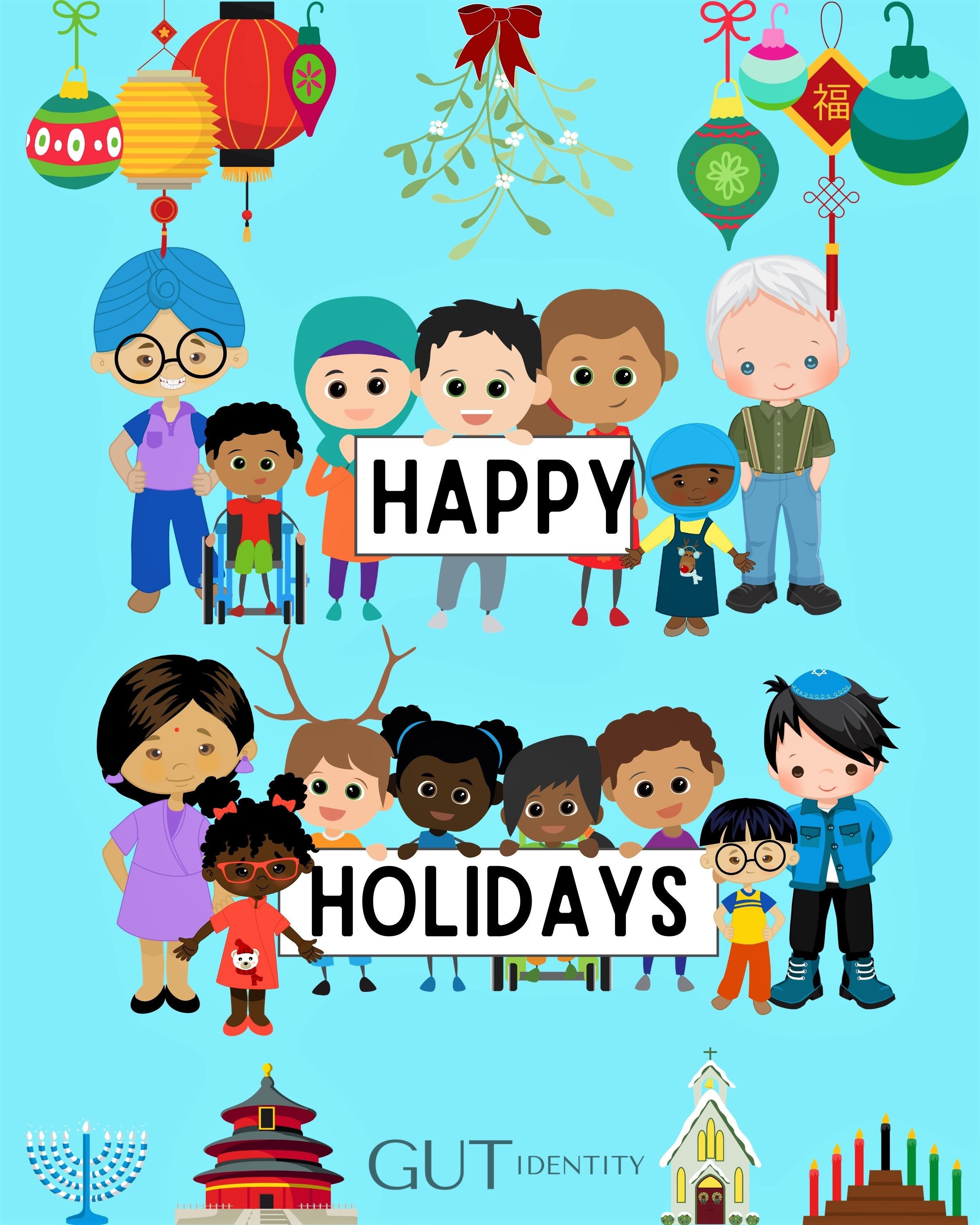 Happy Holidays Poster V1 Digital Download PDF PNG JPG Etsy