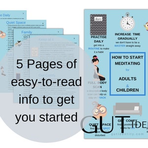 5-Page eBook-How to Start Meditating for Adults & Children -Digital Download PDF-Meditation-Self-Care -Self-Help- Life-Skills-Meditating