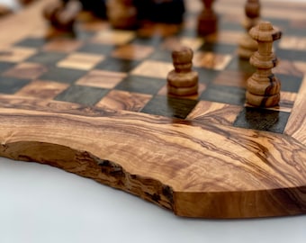 jeu d&#39;échecs, jeu d&#39;échecs en bois, échiquier, cadeau d&#39;anniversaire, cadeau pour lui, cadeau pour elle, cadeau de mariage